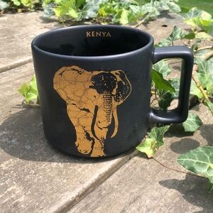 🐘🐘🐘Starbucks 2016 Kenya Gold Elephant Black Matte Coffee Cup Mug